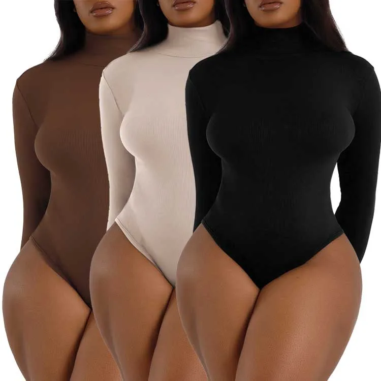 Tummy Control Long Sleeve Women Top Body Shaper Long Sleeve Top Seamless Jumpsuit One Piece