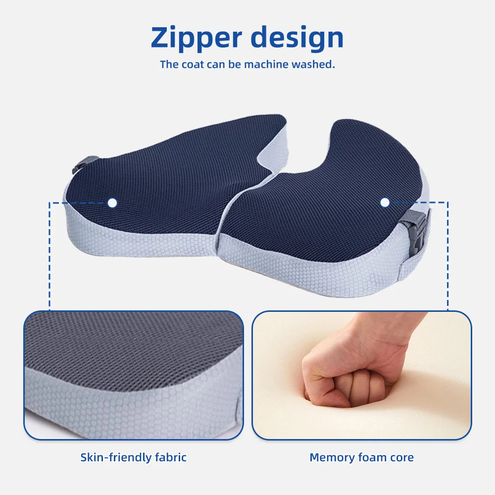 Wholesale Thick Memory Foam Chair Cushions Non-Slip Back Coccyx Tailbo - product detail 5