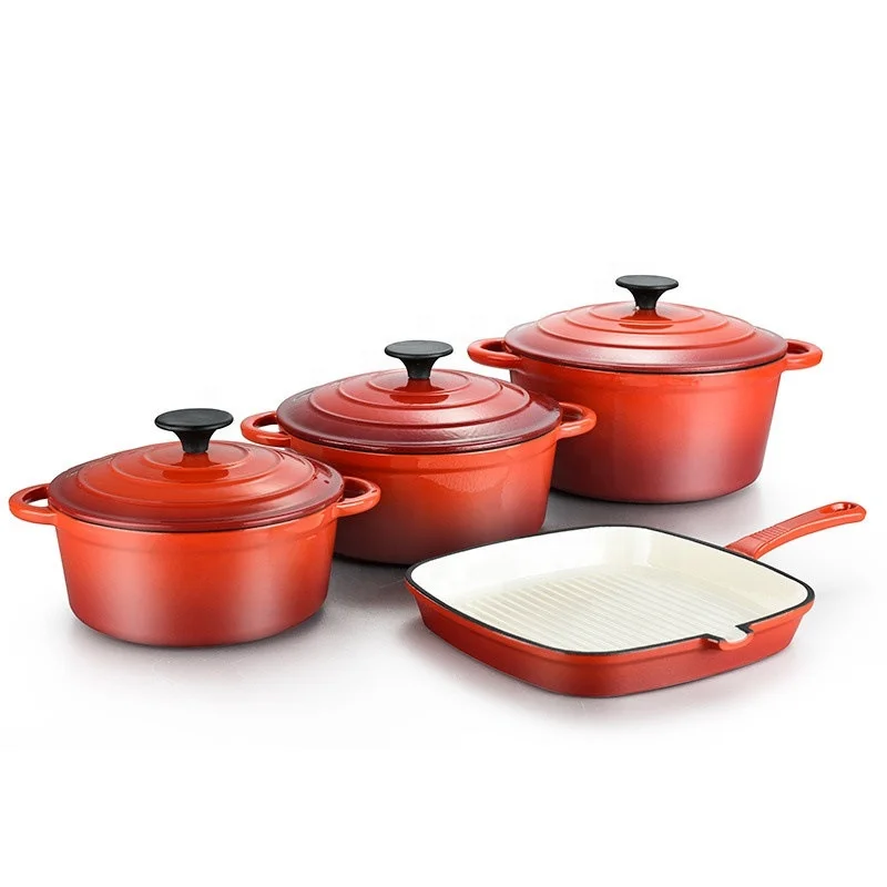 High Quality Factory Kitchen Cast Iron Cooking Ware Non Stick Enamel Pan Cookware Sets Buy