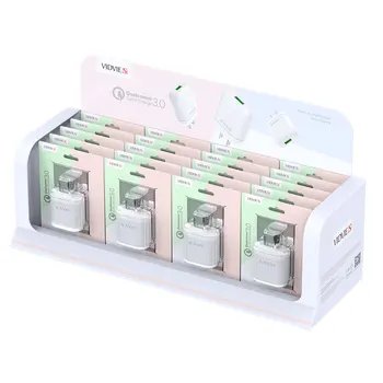 VIDVIE Promotional Price QC3.0 Fast Charging Single USB Mobile Charger US Combination Set With Display Rack