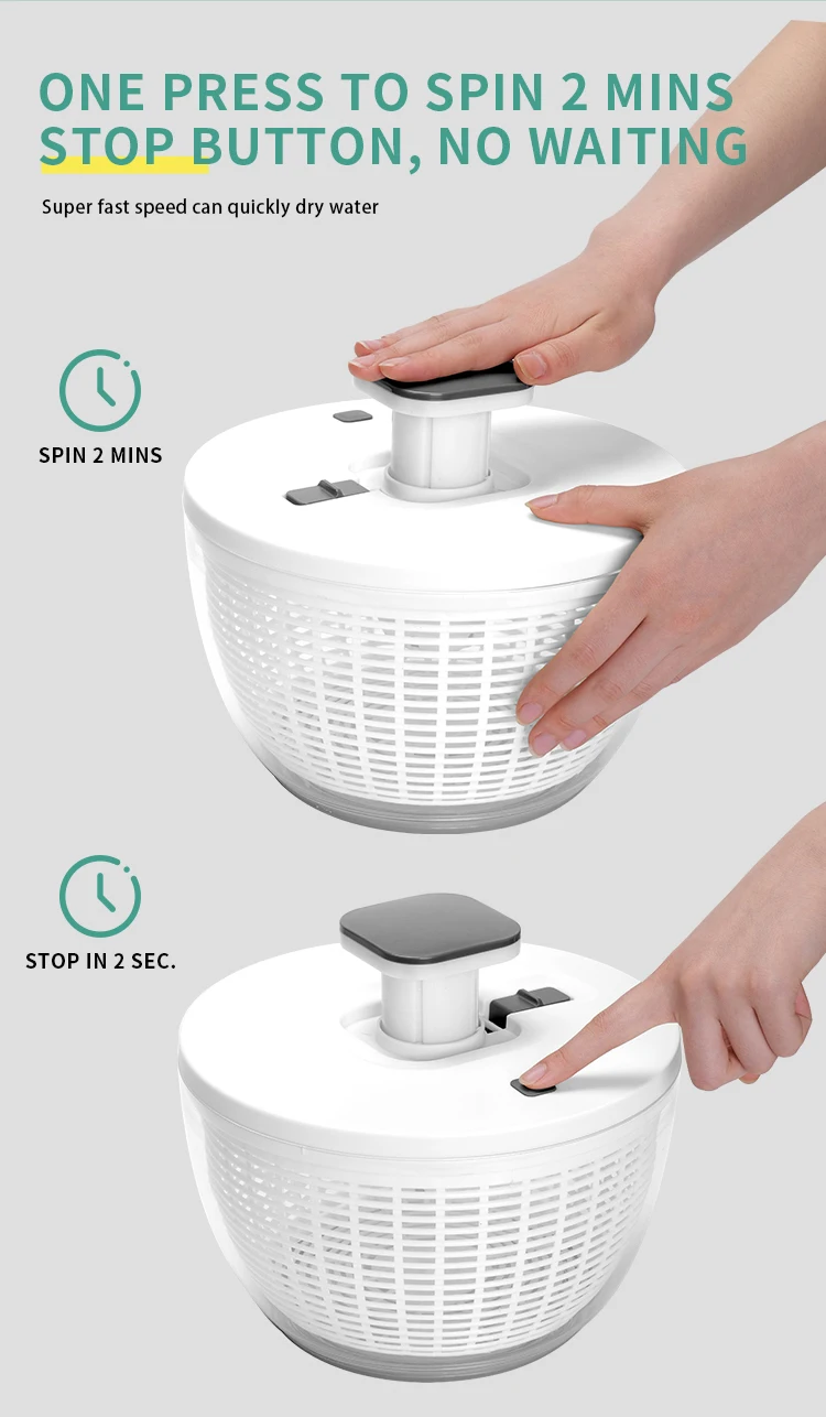 Factory Electric Vegetable Fruits Washer Collapsible Salad Spinner