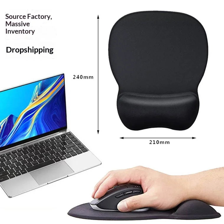 PU Base Lycra Cloth Silicone Wrist Rest Mouse Pad Cute Mini Round HT-24 Household Office Gift Wholesale Keyboard preview 4