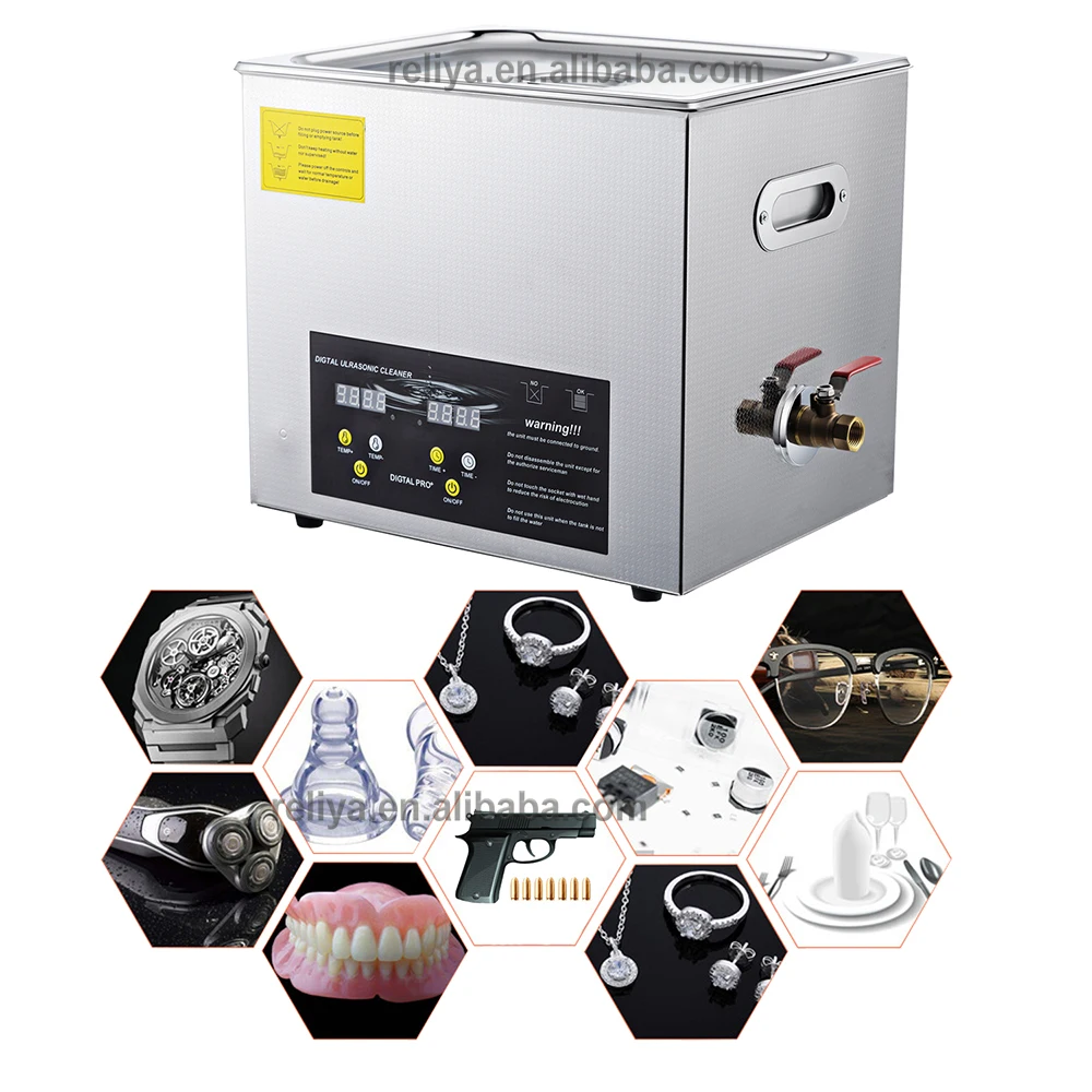 VEVOR 15L Ultrasonic Cleaner With Heater, Digital Timer, And Stainless Steel Basket, 40kHz