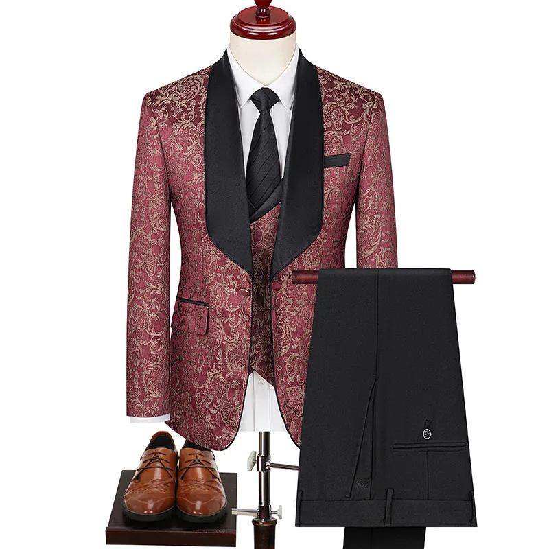 2024 High Quality African Men's Suits  3 Pieces British Handsome High-density Men's Suit aperçu 4