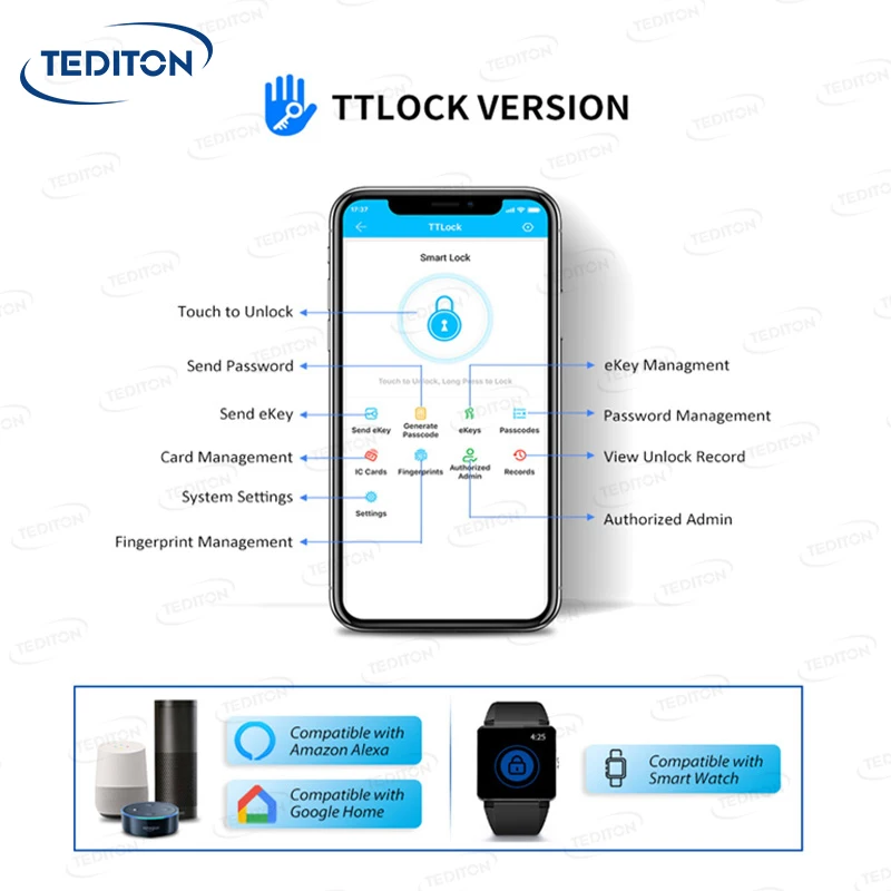 Tediton Safe Fireproof Waterproof 304 Stainless Steel Ttlock