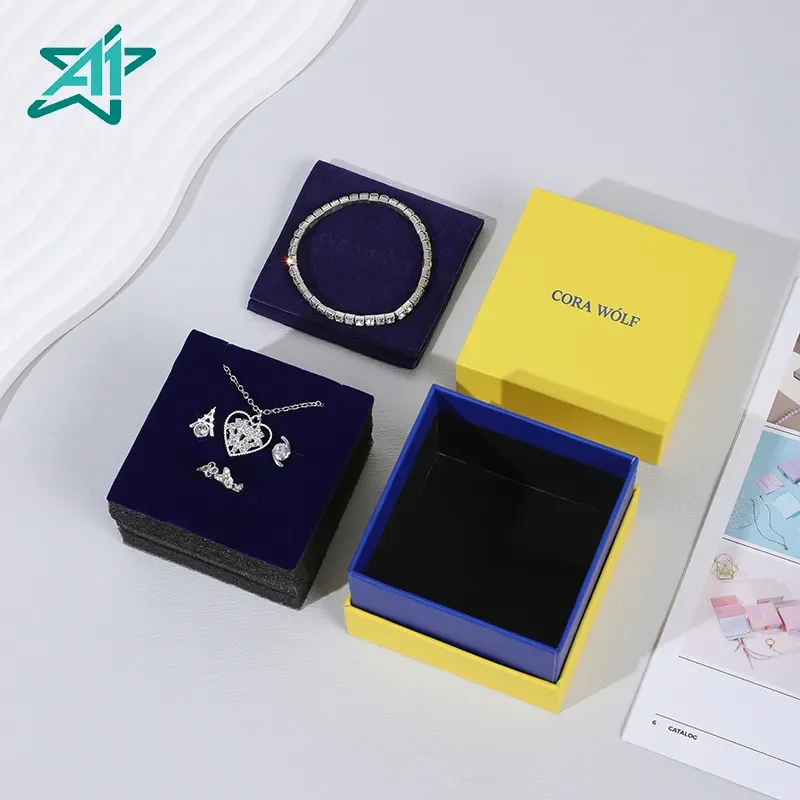 A1 Hot Selling Jewelry Organizer Packaging Box with Lid Closure for Necklace and Earrings Cardboard Gift Box Model 2024JB603