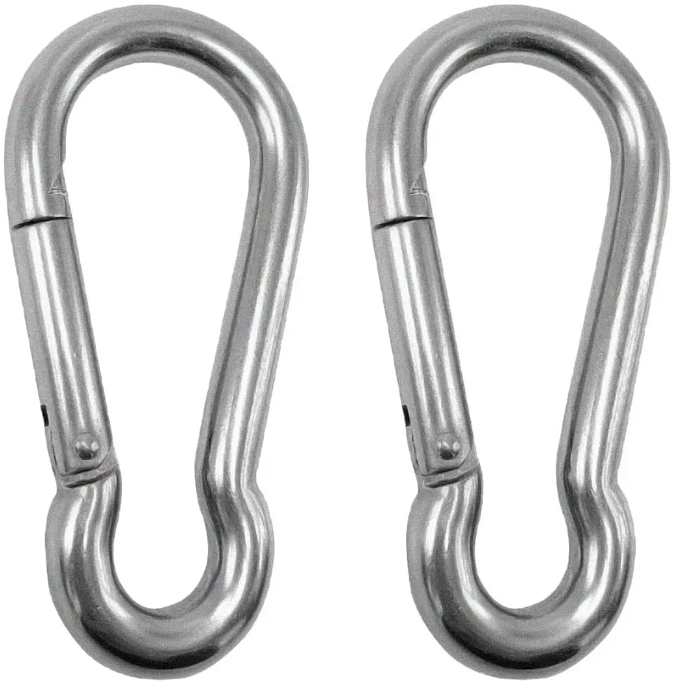 High-quality 4 inch Stainless Steel Snap Hook Heavy Duty Carabiner  Clips 2PK 304 stainless Steel