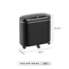 Narrow slot trash can (spring-loaded) black with wheels