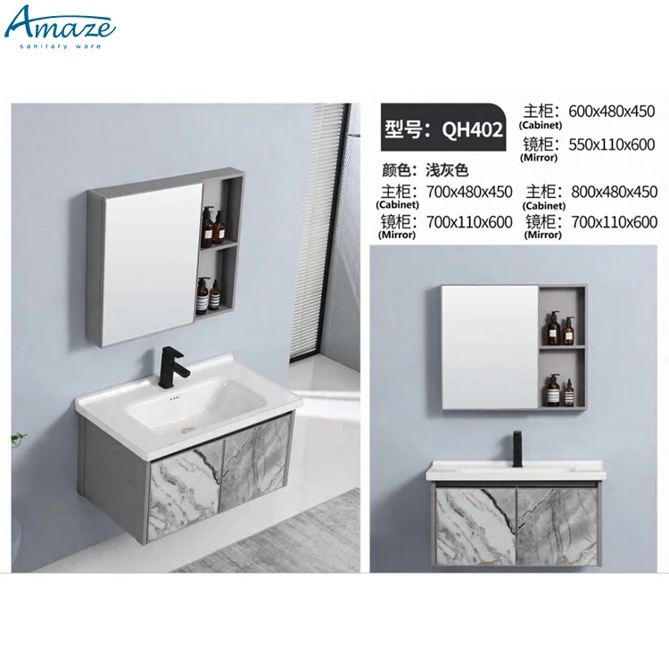 Factory wholesale hotel sales hot modern bathroom vanity sink wall mounted bathroom mirror cabinet set factory