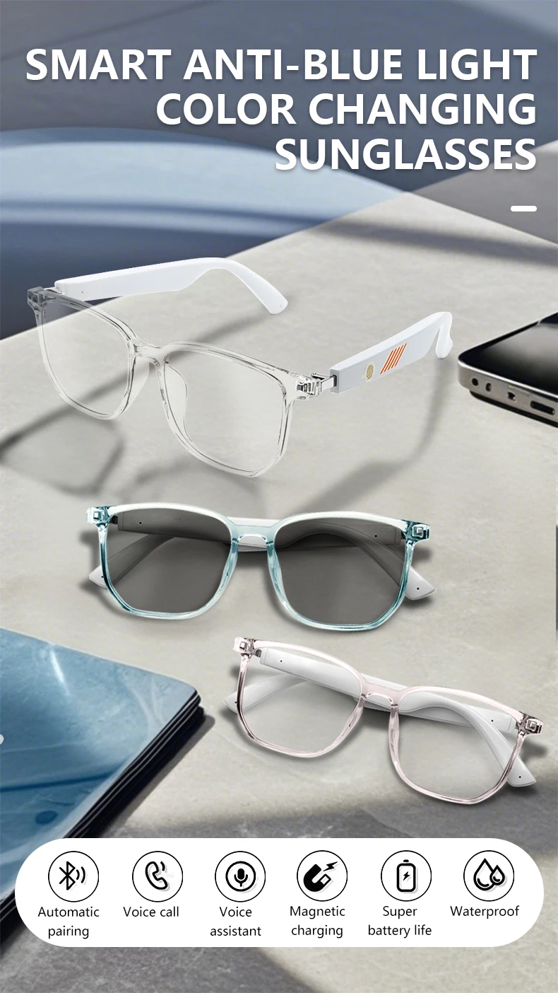 Welcome OEM Order, Factory Whole Selling 2025 Mz06 Intelligent Photochromic Sunglasses With Bt Music Voice Assistant Anti-blue Light Sports Smart Glasses For Men - Buy Ai Smart Glasses sports Men Sunglasses Sports Smart Glasses For Men ai Photochromic Sunglasses