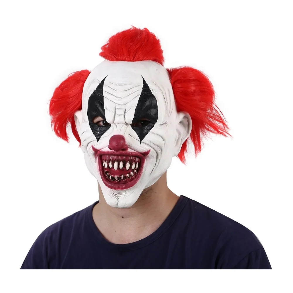 on behalf of Portuguese Stab Halloween Costume Punk Clown Mask Latex Clown Masks Horror Devil Joker Clown  Masks With Hair For Adults Party Pennywise - Buy Red Hair Scary Latex Clown  Pennywise Costume Party Mask Funny Joker
