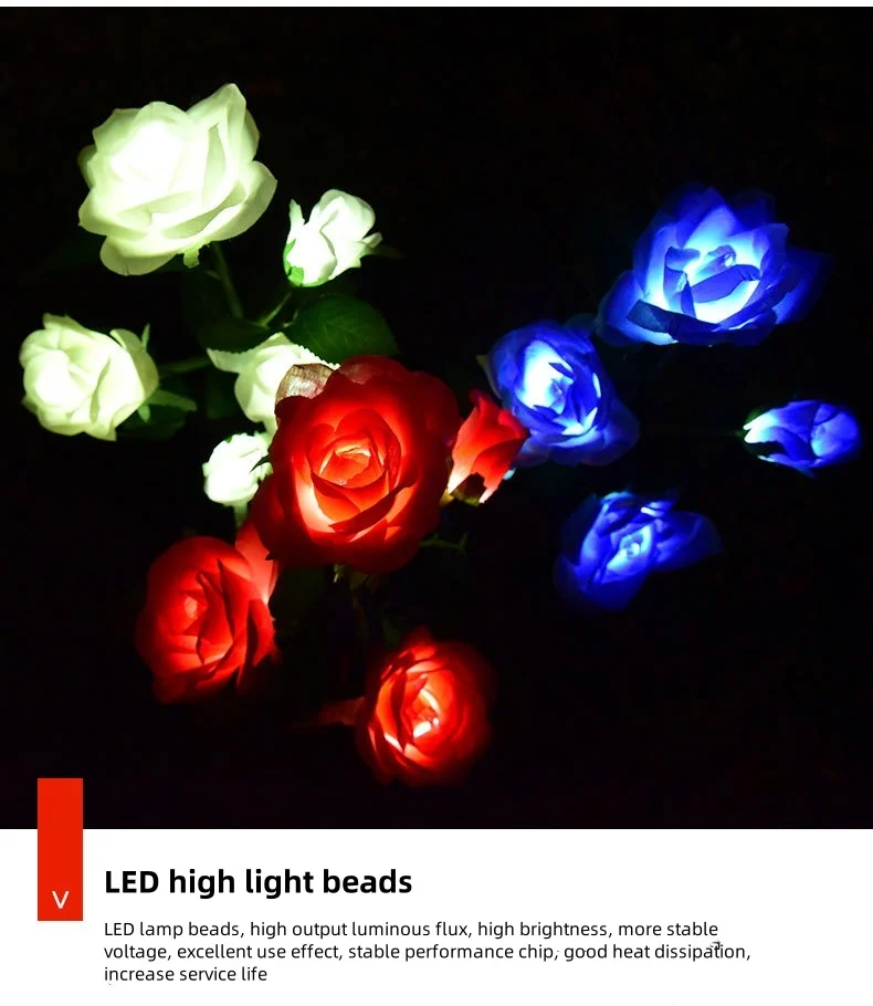 solar rose flower garden lights