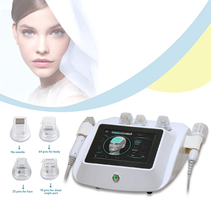 2 Handles Golden Microneedle Fractional Rf Machine Radio Frequency ...