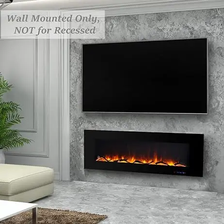 Luxstar 72 Inch Wall-mounted LED Electric Fireplace Heater with Thermostat Dimmer to Warm our Home