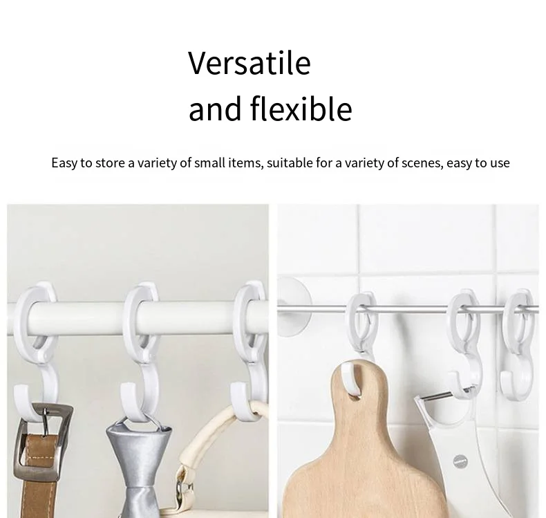 S-hook Cassette hook Household hook bathroom living room kitchen traceless multi-purpose adjustable Carla factory