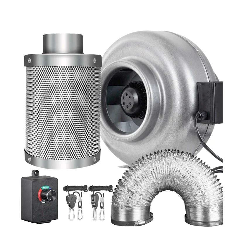 LONGWELL 4'' 6'' 8''  220V EC Motor Inline Duct Fan Steel Mixed Flow for Home Ventilation Hydroponics Wall/Mounted/Window Farms