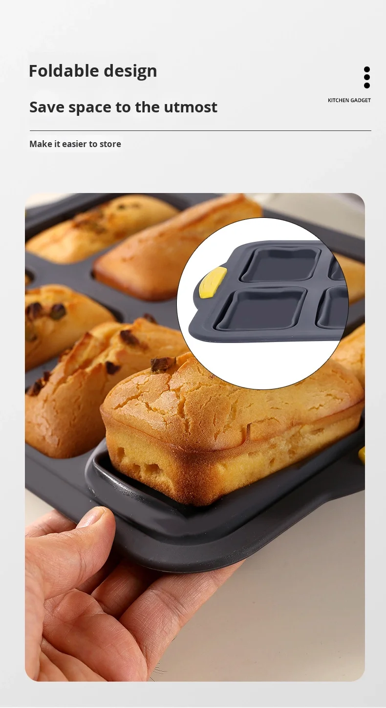 Silicone Reusable Heat Resistant Muffin Cup Mold with Frame Square Cake Baking Oven Mold Pudding Jelly Mold manufacture