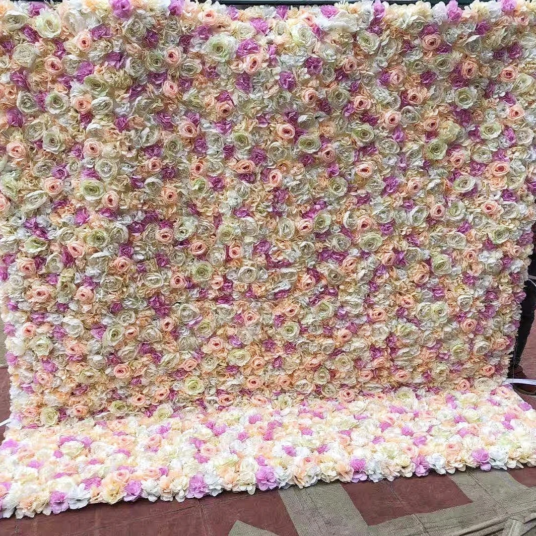 Artificial Rose Backdrop Simulation Flower Wall Panel for Wedding Party Background Floral Decor