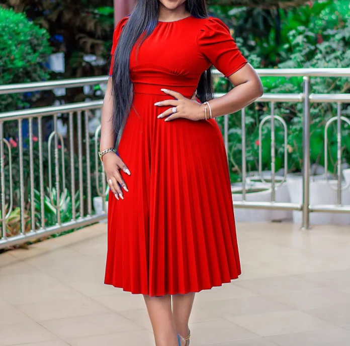 Летнее красное плиссированное платье А-силуэта 2022 женские офисные деловые платья Африканское для