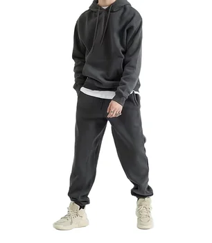 custom Streetwear Running Hoodie Tracksuit Set Unisex High Quality Puff Print Hoodie And Sweatpants Set