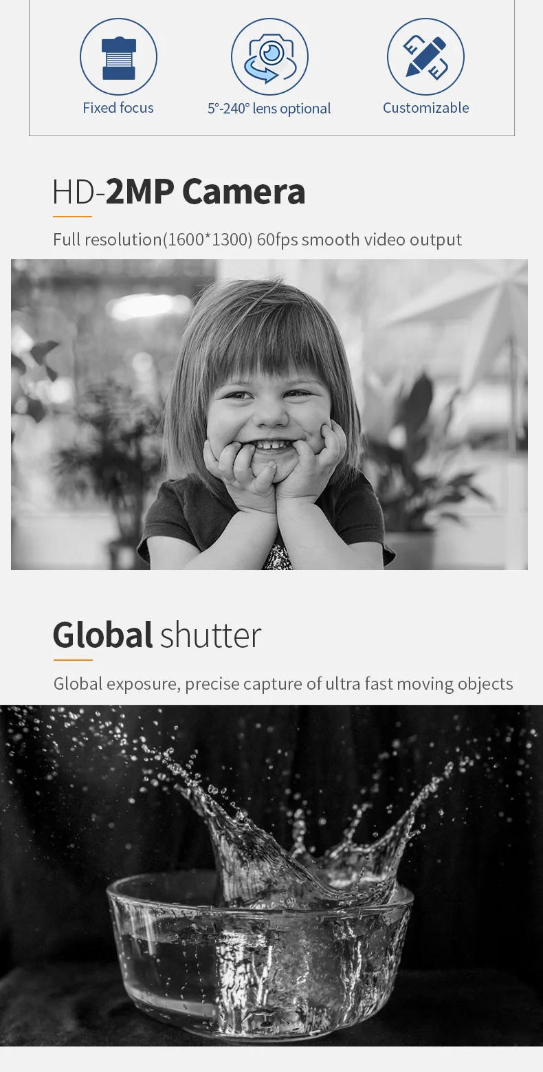 DGZX MIPI 2mp 1080p 60fps global shutter camera module插图3