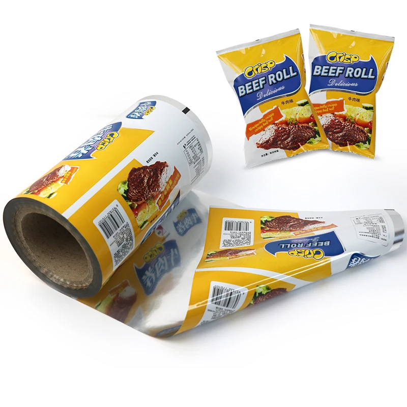 Custom Printed Aluminum Foil Food Packaging Film Plastic Laminated