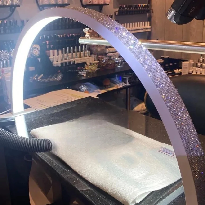 Multi Models Shadowless OEM 76cm 48W 30inch Half Moon Nail Lamp Foldable Arc LED Light Table Reading Craft Repair Desk Lamp