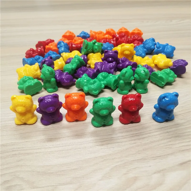 Counting & Sorting Toys Mathematics 60pcs Kids Plastic Bear Counters Education 