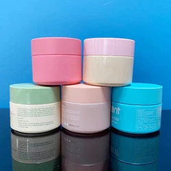 painting matte Frosted pink ceramic glass jar 15ml 20ml 30ml 50ml 100ml opal white glass cosmetic Face cream jar with Round lid