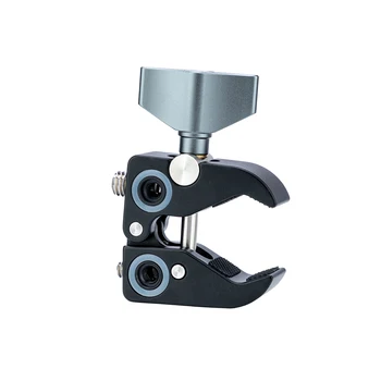 Universal C-clamp for Desktop Mount Holder Adjustable Pipe C-clamp Aluminum Dual Connector Desktop Mounting Clamp