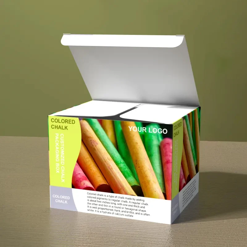Custom Printing Empty Card Paper School Chalk Carton Packing Packaging Box
