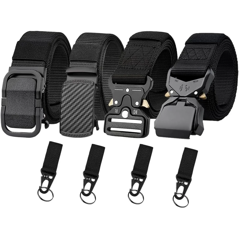 Wholesale Men Nylon Tactical Ratchet Belt Riggers Work Belts Adjustable Quick-Release Training Gift Belts