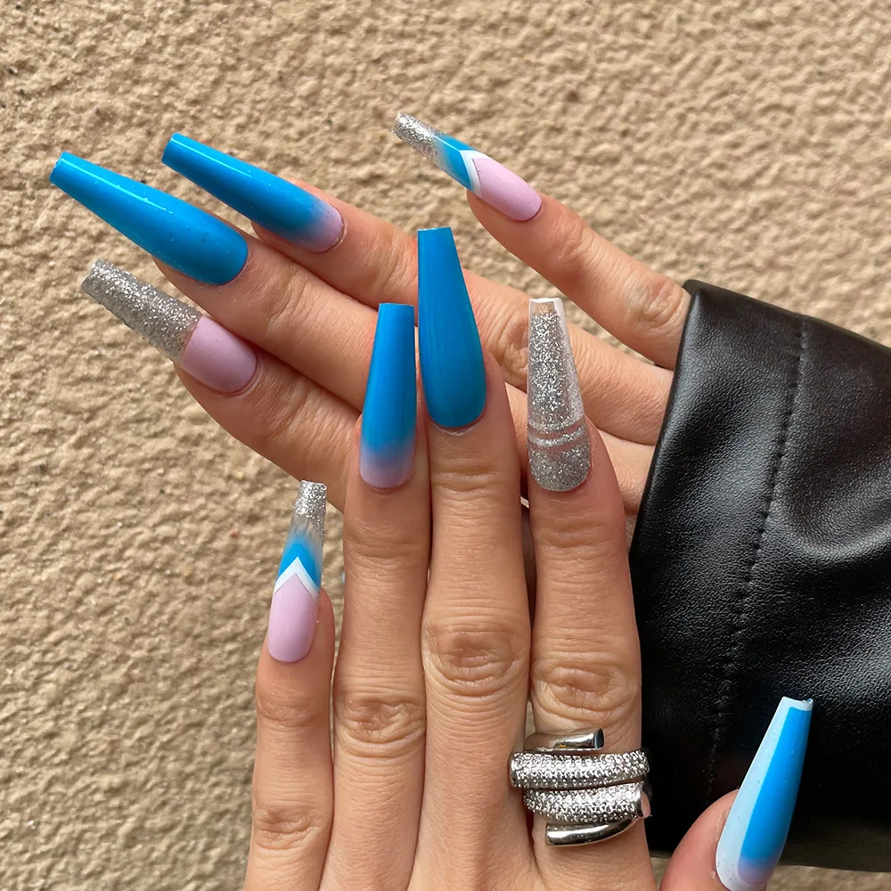 Bin Custom Design And Package Press On Nails Private Label Artificial Fingernails Acrylic Hand