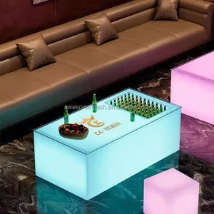 Led Lighting Coffee Table Outdoor Furniture for Entertainment Event Party Night Living Room Plastic Furniture