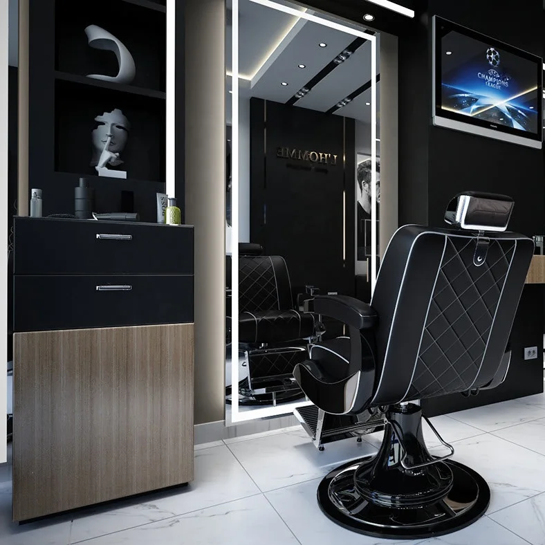 Furnitur Salon Rambut Desain Modern untuk Toko Barber/Lemari Toko Barber  untuk Dijual/Desain Kios Salon Rambut