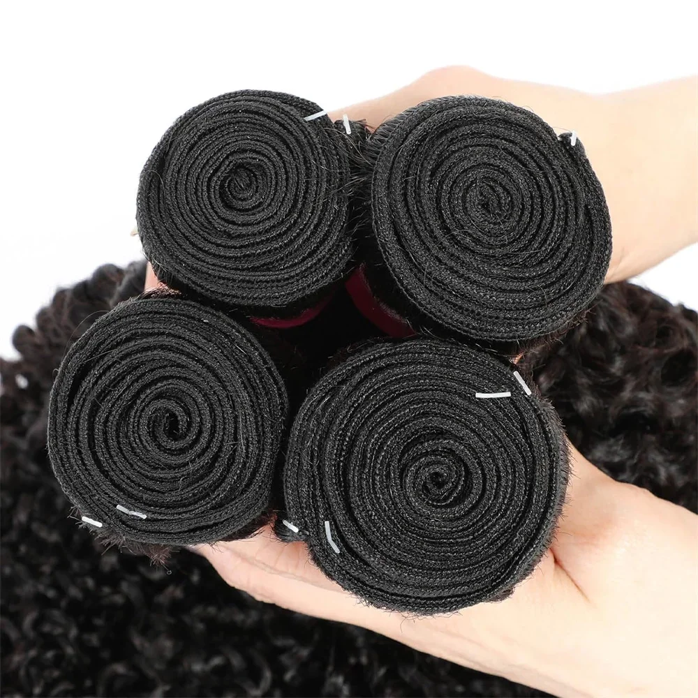 Wasserwelle Brasilianisches Gewebe 100 % Echthaar Bündel Lockig 12A Remy Dicke Enden Extensions_voghion.com
