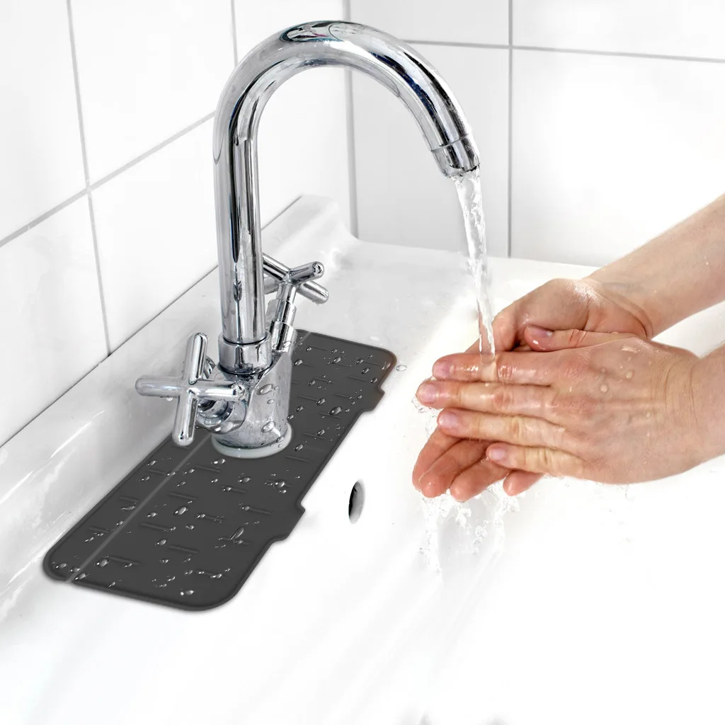 2022 Newest Tabletop Silicone Bpa Free Faucet Splash Proof Silicone Mat Pads Absorbent Mat