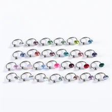 Medical material G23 titanium alloy Earrings Internal thread Diamond setting Lip ring anti-allergy Body piercing jewelry