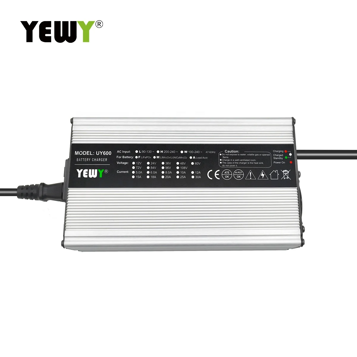 Smart 12V/30A 36V/12A 72V/6A Lithium Lifepo4 Battery Charger OEM Logo for Golf Cart Scooter Other Vehicles Input 110V/220V 5A