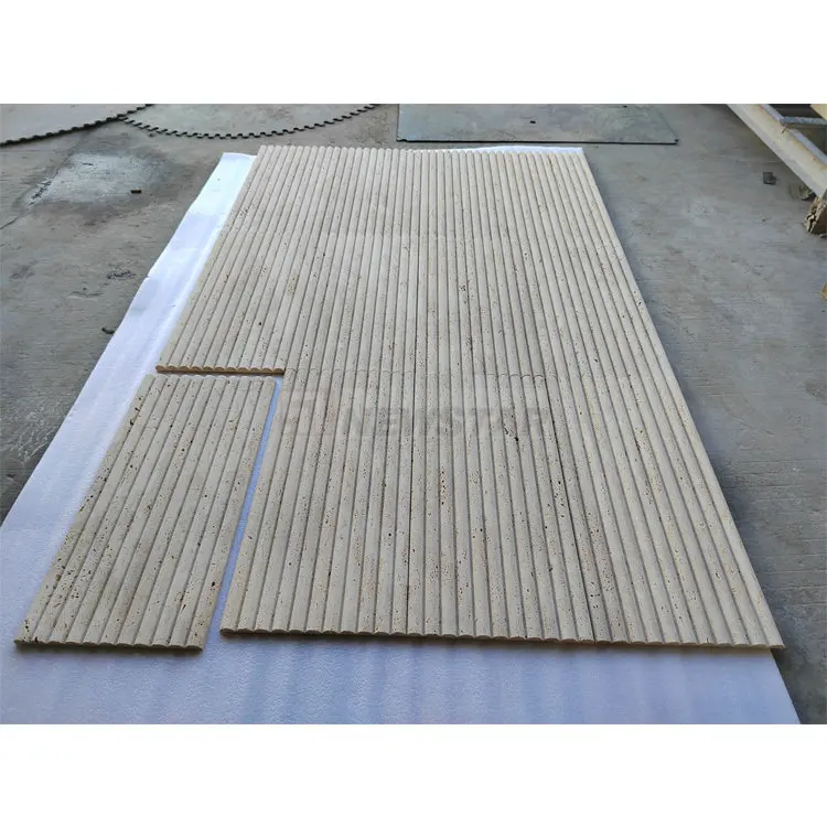 Ribbed Marble Wall Panel Limestone Flute Travertine Wall Tile Stone