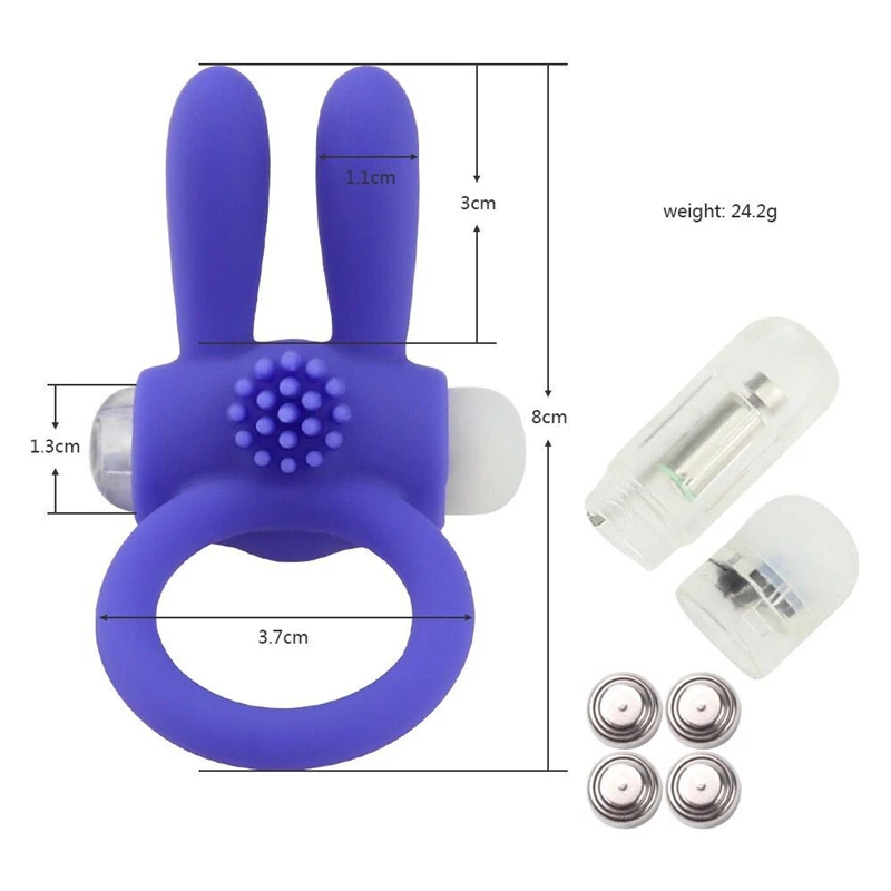 Adult Elastic Rabbit Penis Vibrator Ring Delay Ejacualtion Sex Toys for Men Silicone Cock Vibrating Ring Clitoris Stimulate Shop
