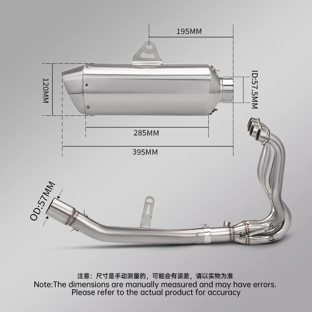 For ZXMOTO 550RR ZX-550R ZX550RR Slip-On Exhaust Muffler, Full
