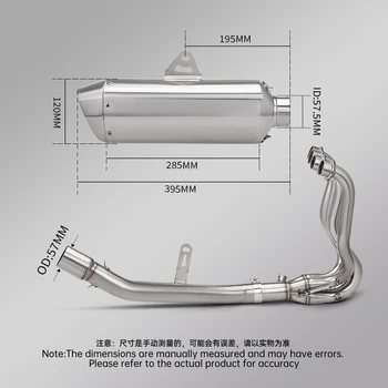 For ZXMOTO 550RR ZX-550R ZX550RR Slip-On Exhaust Muffler, Full