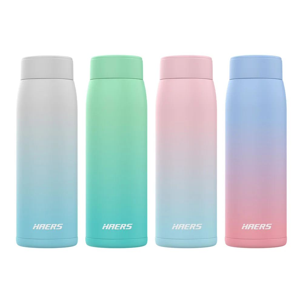 Haers Leakproof Double Wall Vacuum Flasks Straight Thermal Water Bottle