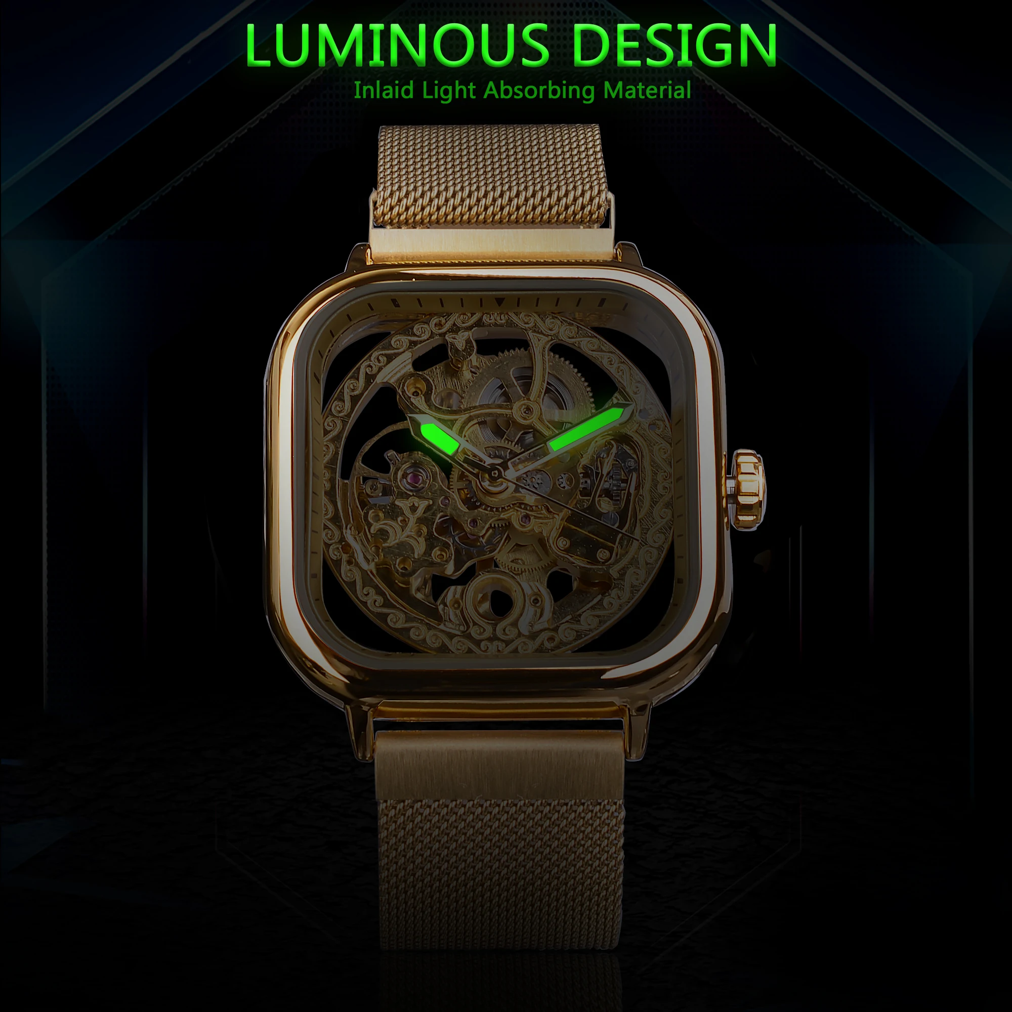 Forsining Golden Men's Automatic Watch - Luxury & Precision