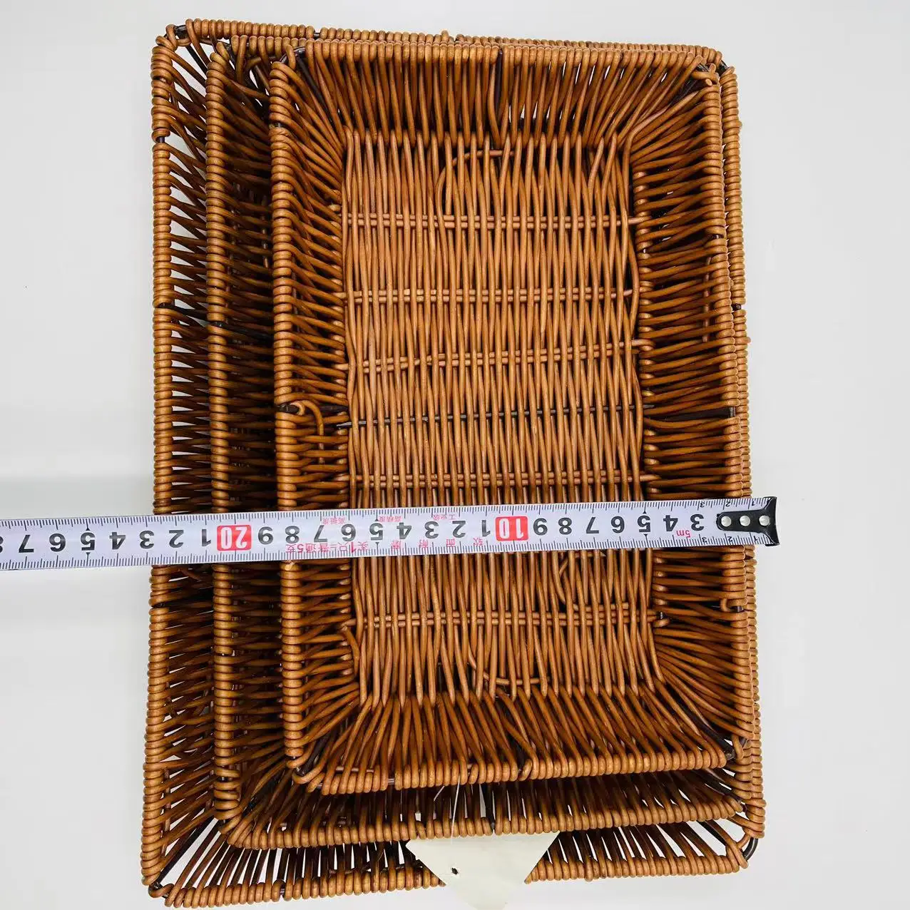 Handwoven Plastic Wicker Basket Set Of 3 Weaving Decorative Storage