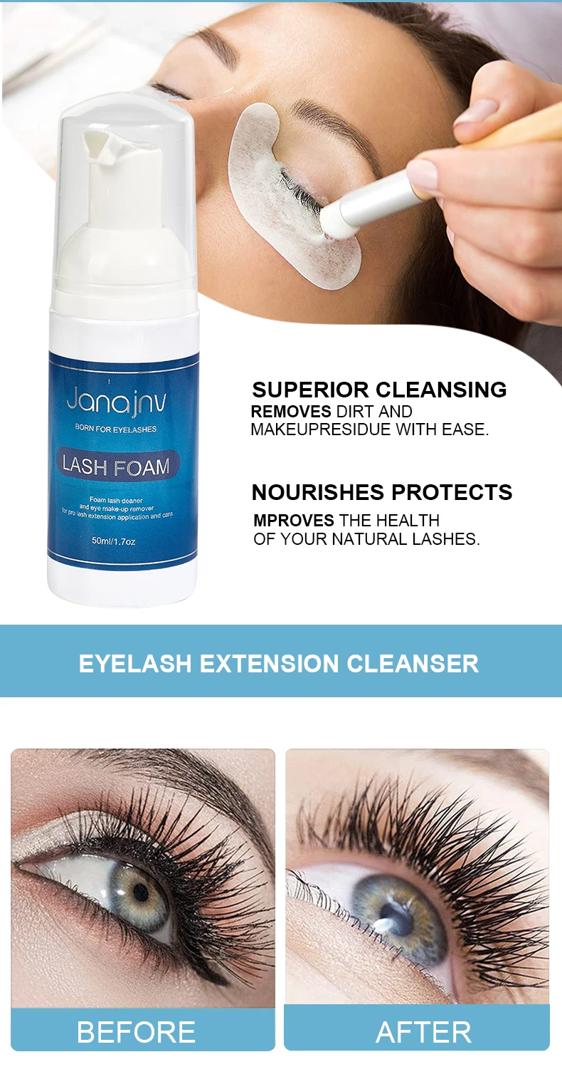 Janajnv Private Labels 50ml Wholesale Lash Shampoo Kit Packaging Custom