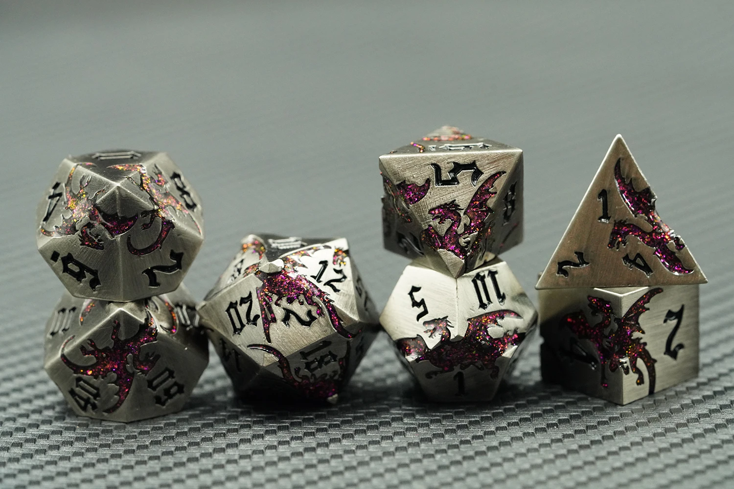 Rpg Metal Dice Polyhedral Dnd Rpg Amethyst Mica Dragon Dice Set Dungeons and Dragons Role Playing Gaming Table Game Dice details