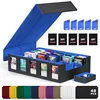 Five-row black-blue set-48 colored cards-5 sleeves-5 clips