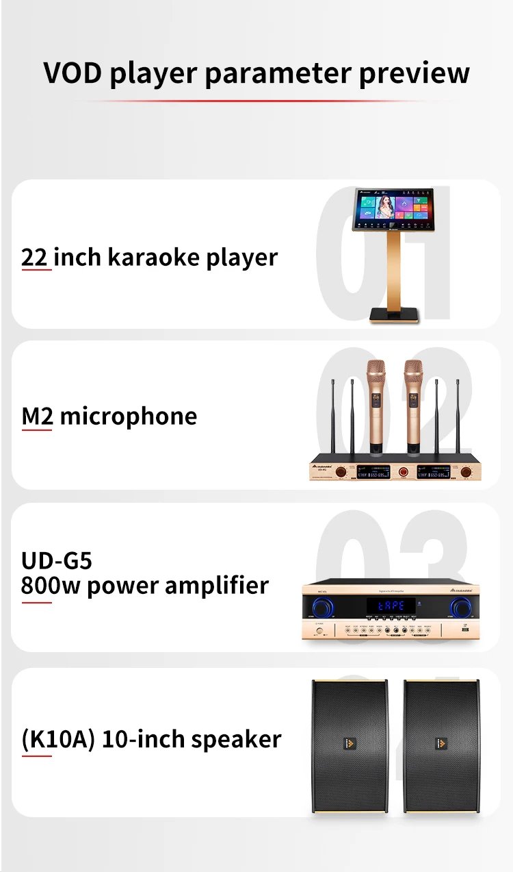 Inandon Chinese Karaoke Machine Set All In One 4tb Hdd Player Home Ktv Singing Karaoke System